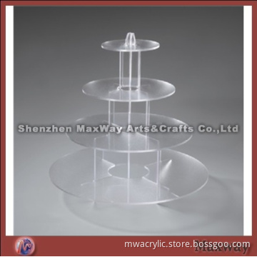 Frosted Promotional 4-tiered Acrylic Cupcake Stand Holder Rack